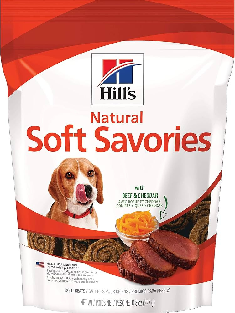 Hill's Natural Soft Savory Dog Treats with Beef & Cheddar, 8 oz., Bag | Amazon (US)