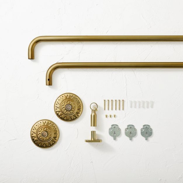 36"-66" Medallion Snap Grip French Curtain Rod Brass - Opalhouse™ designed with Jungalow™ | Target