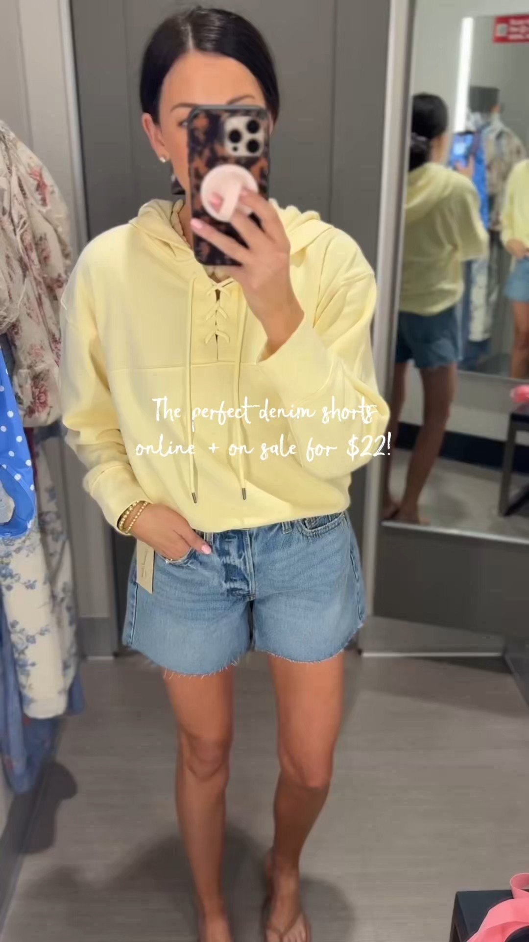 Target denim shorts online + on sale for $22! Between sizes go down, wearing a 2. Love the fit & denim, hold you in & dont squeeze your legs 

#LTKootd #LTKSeasonal #LTKSaleAlert