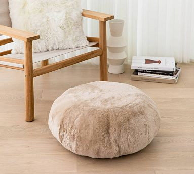 Bela Shortwool Sheepskin Round Pouf | Pottery Barn (US)