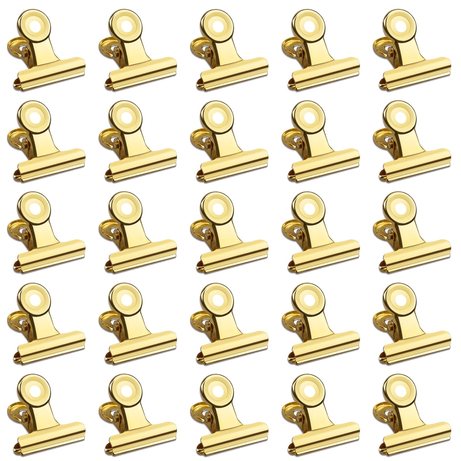 30 Pack Small Bull Clips 0.87 Inch Mini Metal Hinge Clips Binder Paper Hinge Clip for Office, Hom... | Amazon (US)