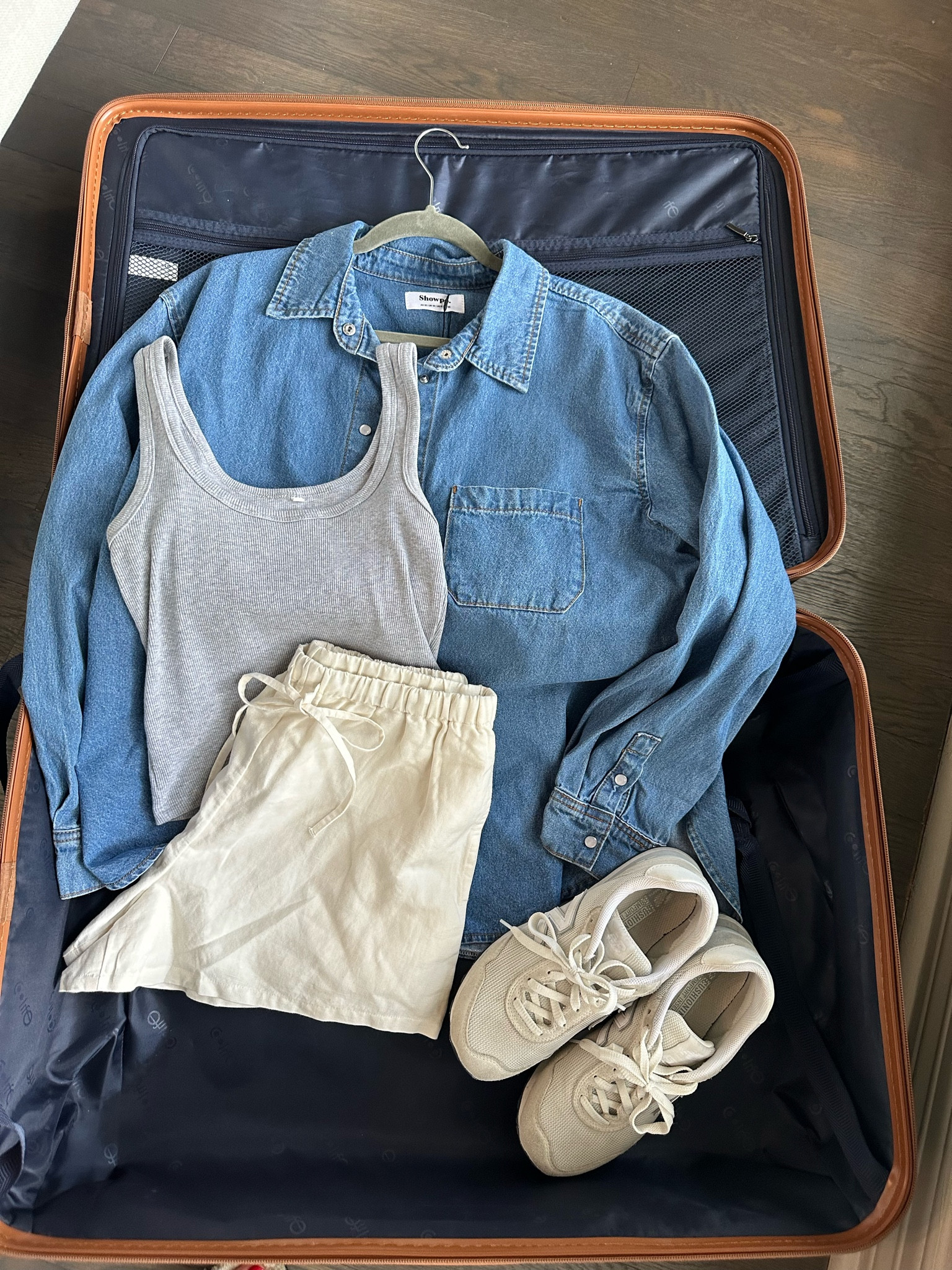 What I packed: beach day outfit! Tank in S, linen shorts in S, denim shirt size 6, sneakers tts.

#LTKStyleTip #LTKSeasonal