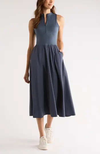 Atlas Zip Front Sleeveless Midi Dress | Nordstrom