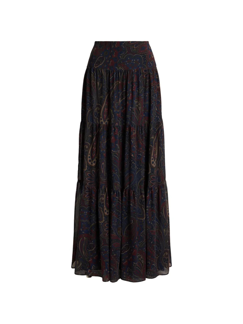 Lauren Ralph Lauren Pauldina tiered maxi skirt - Blue | Farfetch Global