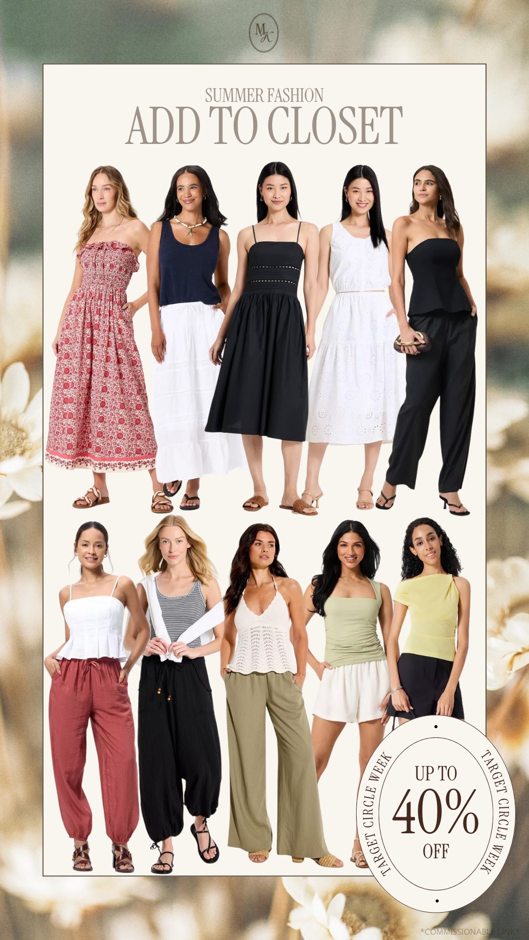 target circle week summer fashion deals, balloon pants, printed dress, eyelet, midsize summer fashion, going out tops,  

 #LTKOver40 #LTKSaleAlert #LTKMidsize