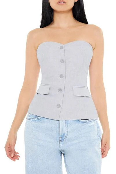 Sweetheart Button-Up Tube Top | Forever 21