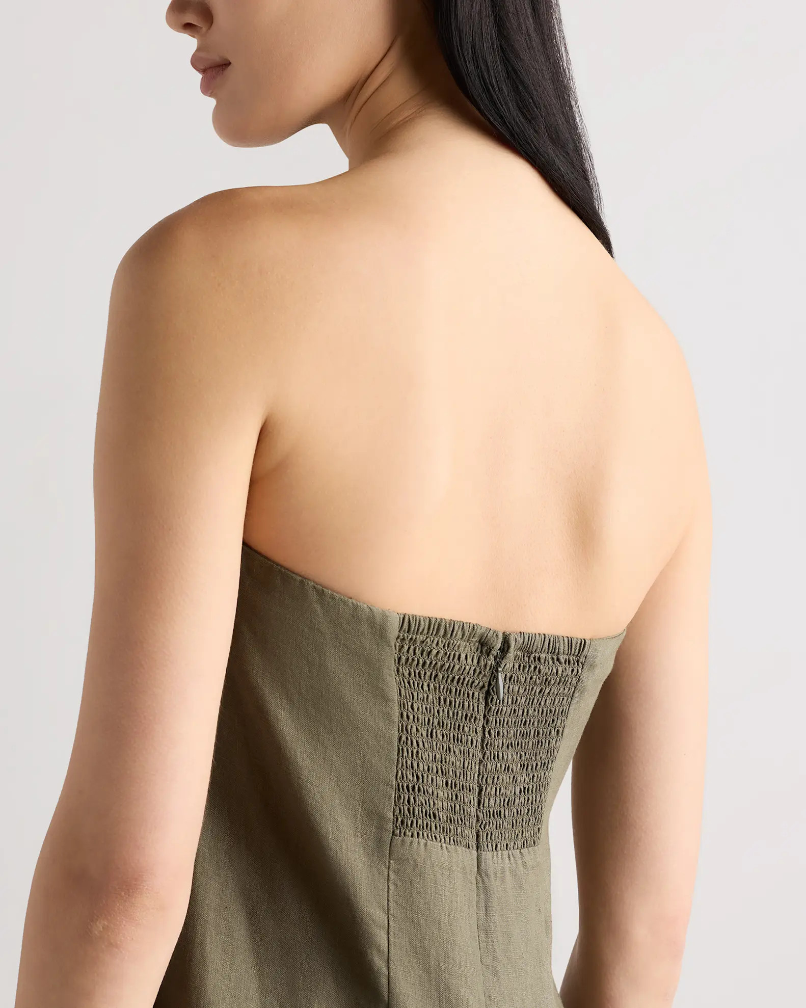 100% European Linen Strapless Maxi Dress | Quince