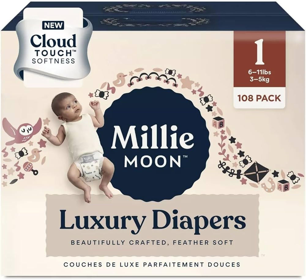 Millie Moon Luxury Diapers - (Size 1 and Count 108) | Amazon (US)