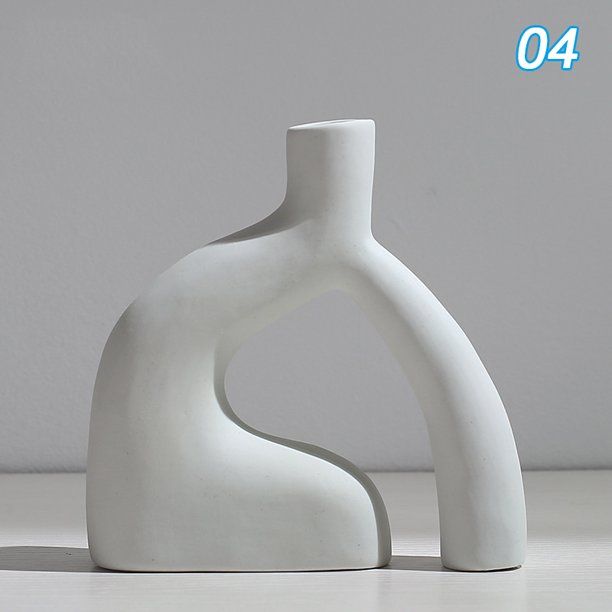 Duretiony Abstract Art Ceramic Vase Nordic Minimalist Hydroponic Flower Pot for Living Room Home ... | Walmart (US)