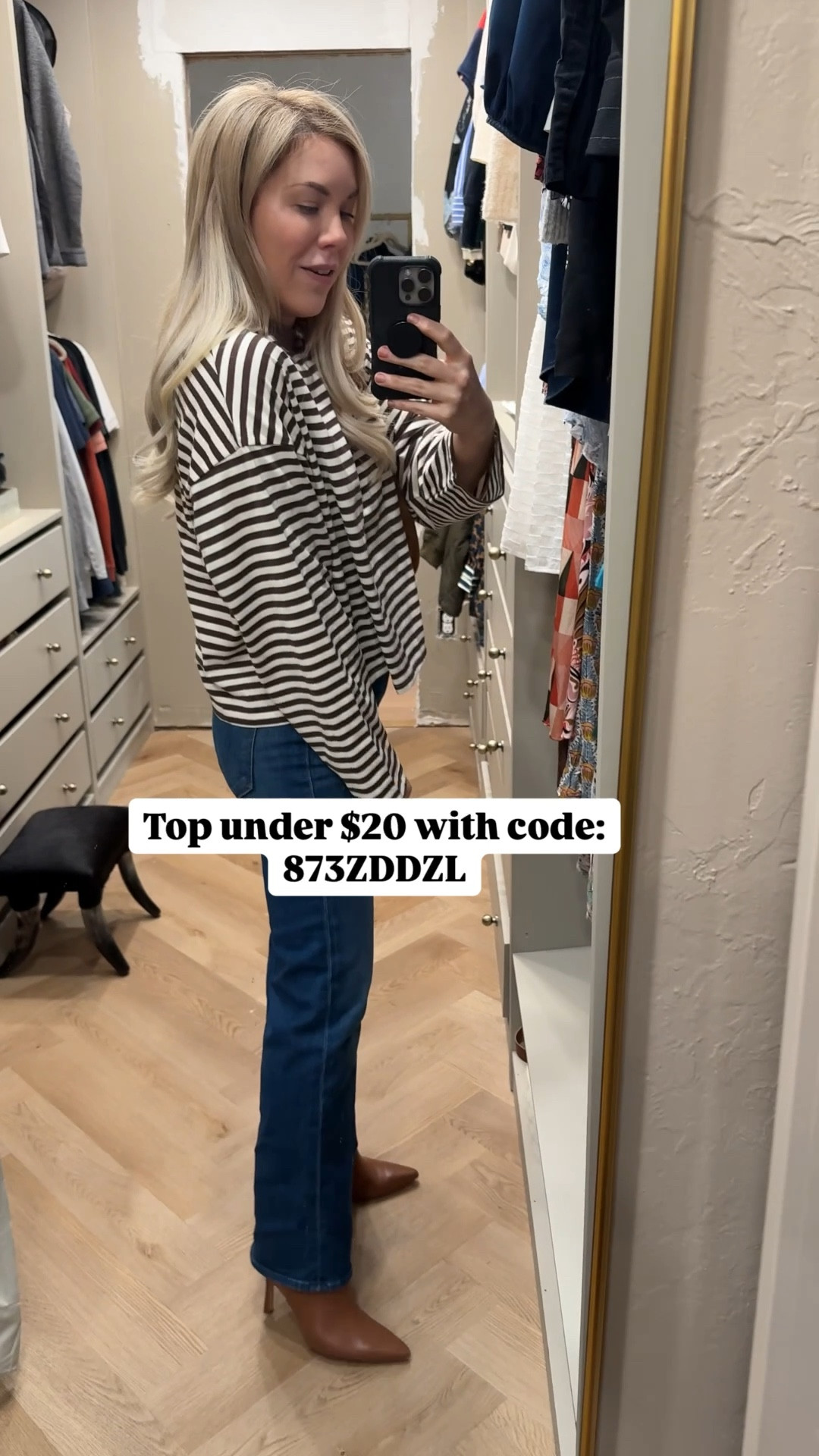 Stripe top
Mother jeans - fit TTS

#LTKdayinmylife #LTKgrwm #LTKootd