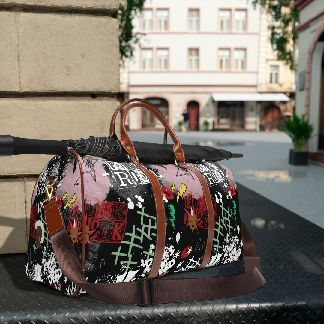 Black Punk Backdrop Waterproof African Travel Bag | Etsy (US)