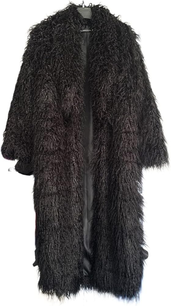 Women's Fluffy Faux Fur Long Overcoat Winter Spring Warm Outwear Parka Coat | Amazon (US)