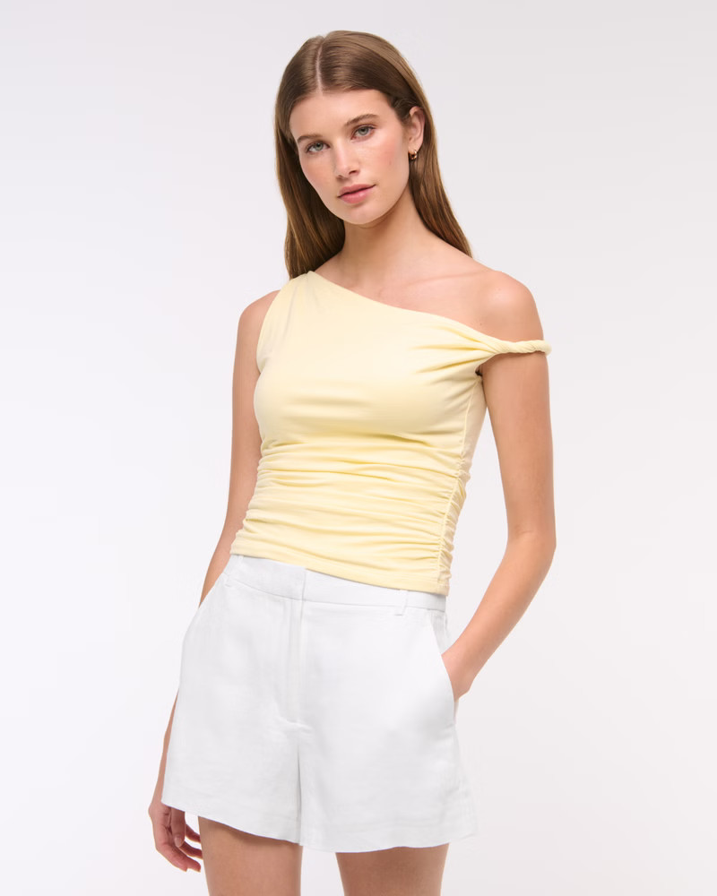 Women's A&F Sloane Tailored Linen-Blend Short | Women's Bottoms | Abercrombie.com | Abercrombie & Fitch (US)