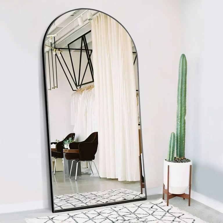 Neutype 71"x32" Modern Arched Full Length Mirror Floor Mirror Full Mirror with Bracket,Black | Walmart (US)