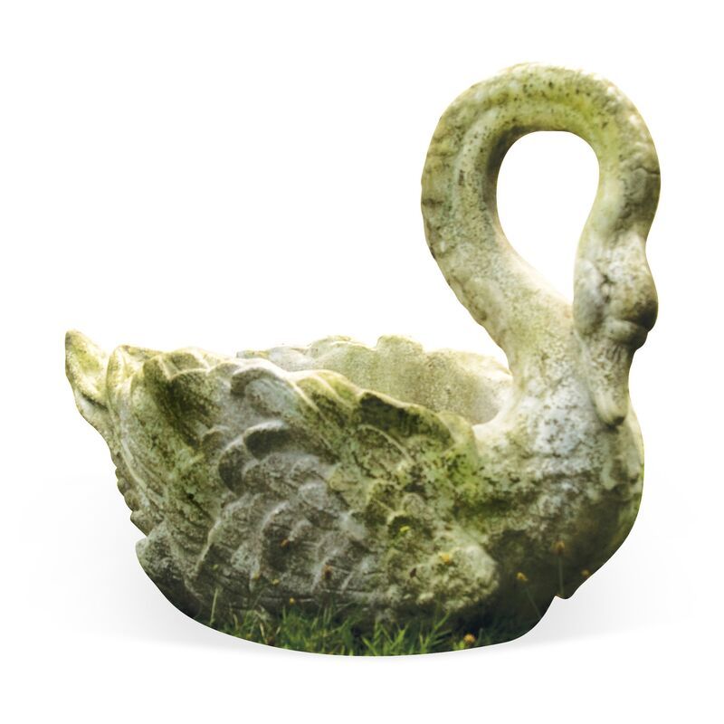 28" Swan Planter, White Moss | One Kings Lane