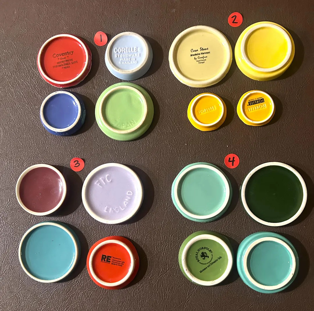 Ceramic Mosaic Tiles: Colorful Cup Bottoms, Sets of 4 | Etsy (US)