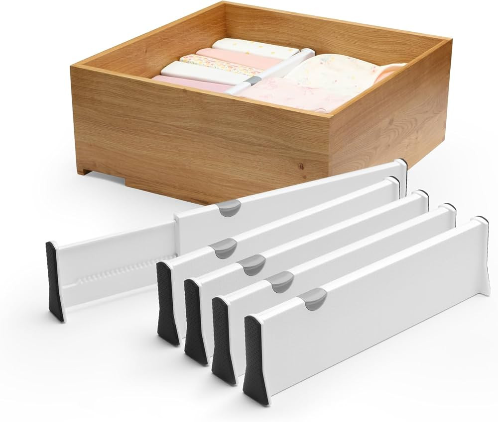 Fox & Red Draw divider 5 pack - Adjustable Draw Dividers & Dresser Organizer-Nursey drawer organi... | Amazon (US)