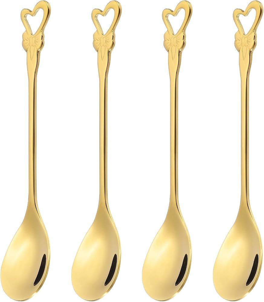 PATIKIL 4pcs Coffee Spoons, Heart Tea Spoons 304 Stainless Steel Teaspoons Small Cute for Stirrin... | Amazon (US)