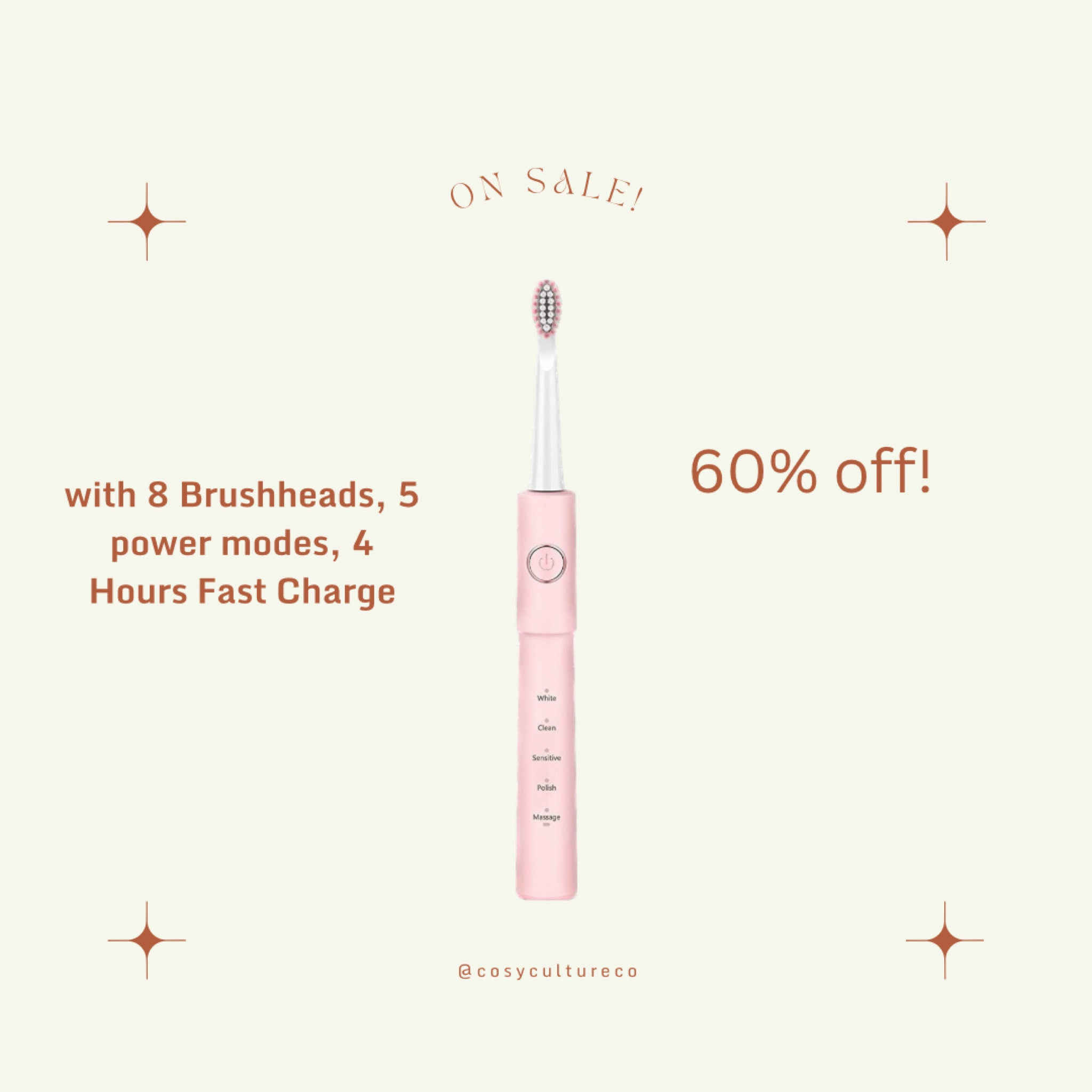 Pretty pink sonic electronic toothbrush! 

with 8 Brushheads, 5 Modes Power Toothbrushes, 4 Hours Fast Charge

Amazon finds! 

#LTKkids #LTKhome #LTKsalealert