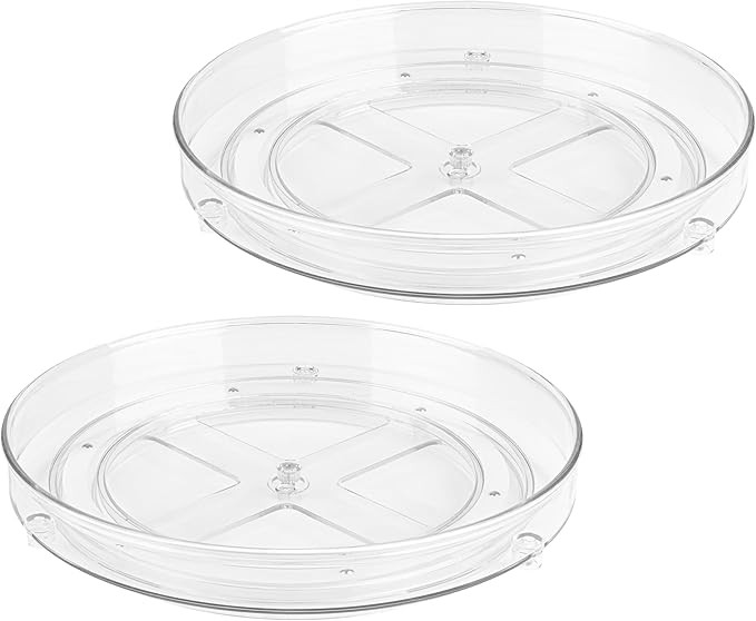 Oizeir Clear Lazy Susan Organizer (Pack of 2) 9 Inch Turntable for Kitchen, Pantry, Fridge, Bathr... | Amazon (US)