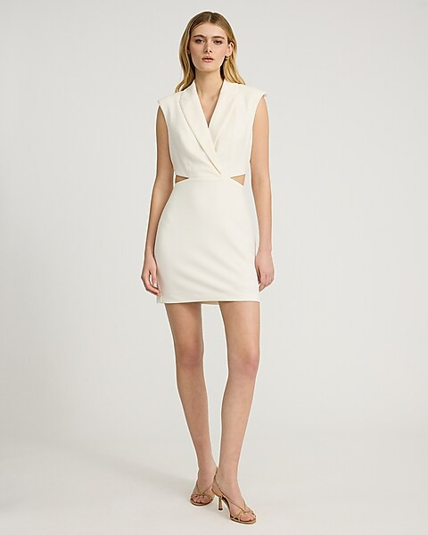 Cap Sleeve Side Cutout Mini Blazer Dress | Express