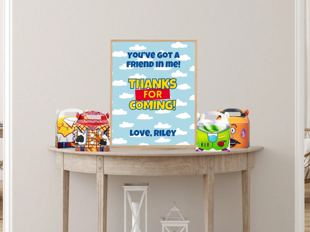 Custom Birthday Story Favor Sign | You've Got a Friend | Boy Birthday Party Theme | Cloud | Class... | Etsy (US)