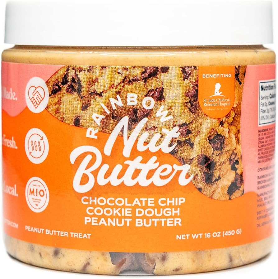 Rainbow Nut Butter, Chocolate Chip Cookie Dough Peanut Butter, White & Milk Chocolate, High Prote... | Amazon (US)