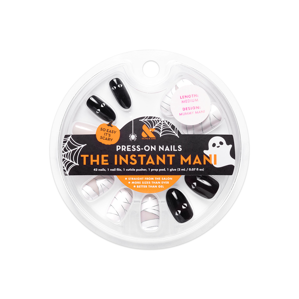Olive & June Instant Mani Medium Oval Press-On Nails, Mummy, 42 Pieces | Walmart (US)