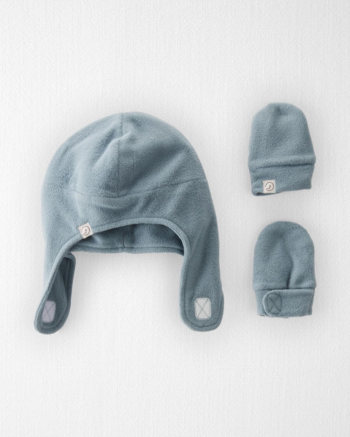 Winter Blue Baby 
2-Pack Recycled Fleece Hat and Mittens Set
 | carters.com | Carter's