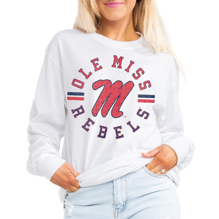 Ole Miss Rebels Gameday Couture Women's Vintage Days Oversized Lightweight Long Sleeve T-Shirt - ... | Fanatics