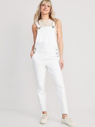 O.G. Straight White Workwear Jean Overalls for Women | Old Navy (US)