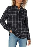 Amazon Brand - Goodthreads Women's Flannel Long Sleeve Relaxed Fit Half Placket Popover Shirt , Off- | Amazon (US)