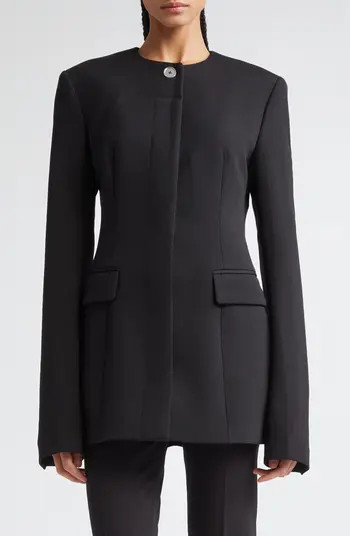 Collarless Wool Blend Blazer | Nordstrom