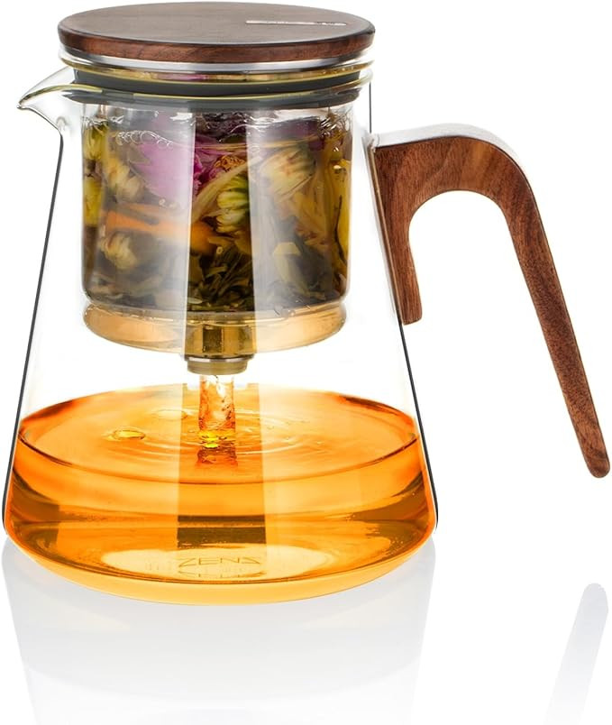 ZENS Magnetic Tea Pot, Enchanted Glass Teapot with Infuser and Magnetic Suction Lid for Mess-Free... | Amazon (US)