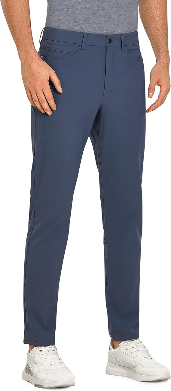 CRZ YOGA Men's Stretch Golf Pants - 33''/35'' Slim Fit Work Pants Stretch Waterproof 5-Pocket Thi... | Amazon (US)