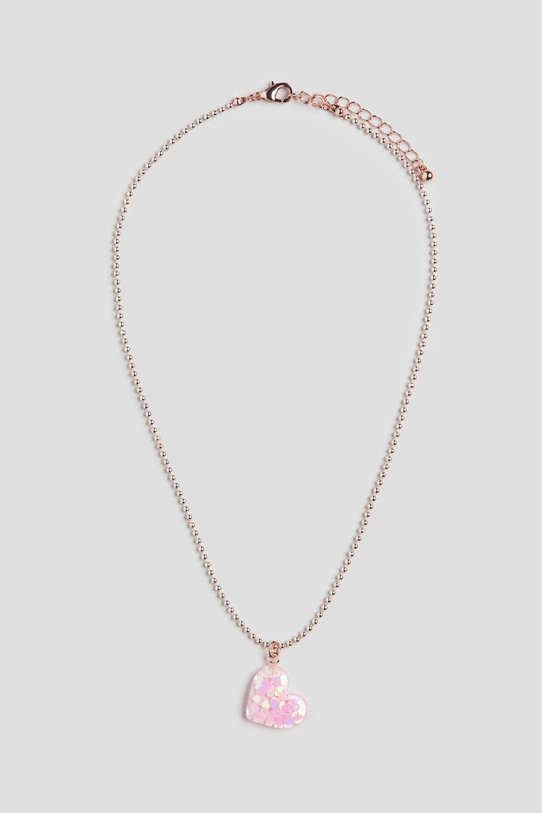 Pendant Necklace - Rose gold-colored/heart - Kids | H&M US | H&M (US + CA)