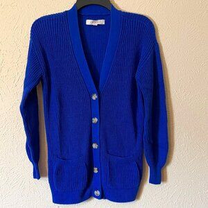 Loft Blue Ribbed Cardigan Sweater, Size XS | Poshmark