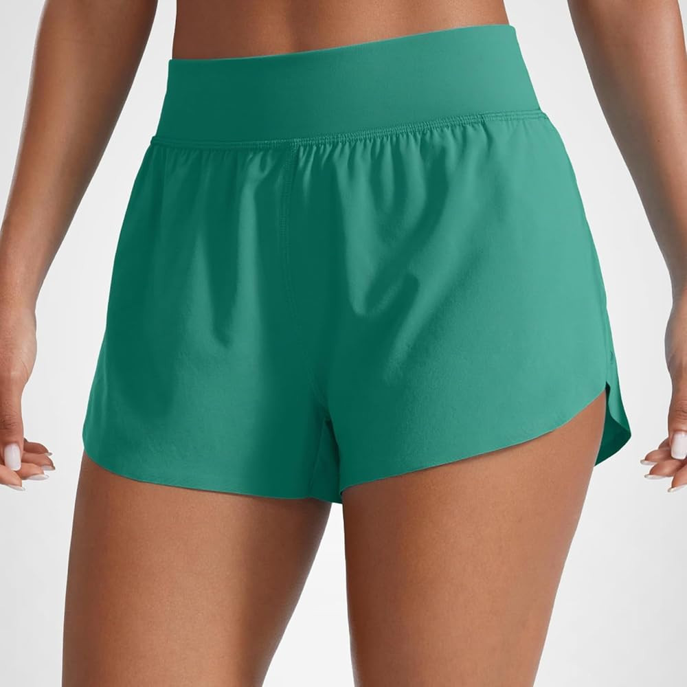 CRZ YOGA High Waisted Split Running Shorts for Women 3" - Comfy Mesh Liner for Workout Athletic G... | Amazon (US)