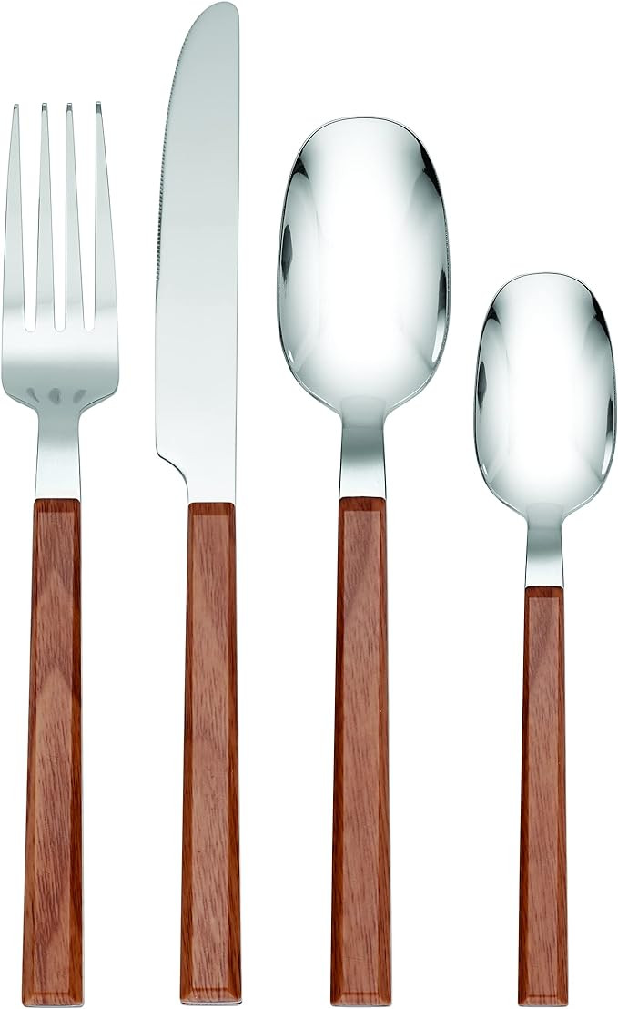 Hampton Forge 894320 Henley Light Wood 16 Piece Flatware Set | Amazon (US)