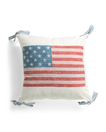 20x20 Vintage American Flag Bows Pillow | TJ Maxx