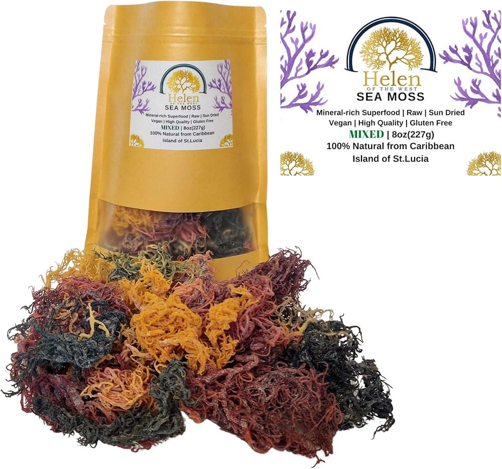 Wildcrafted Sea Moss | Gold - Purple - Green - Mixed | 100% Natural Irish Moss from St.Lucia | Mi... | Amazon (US)