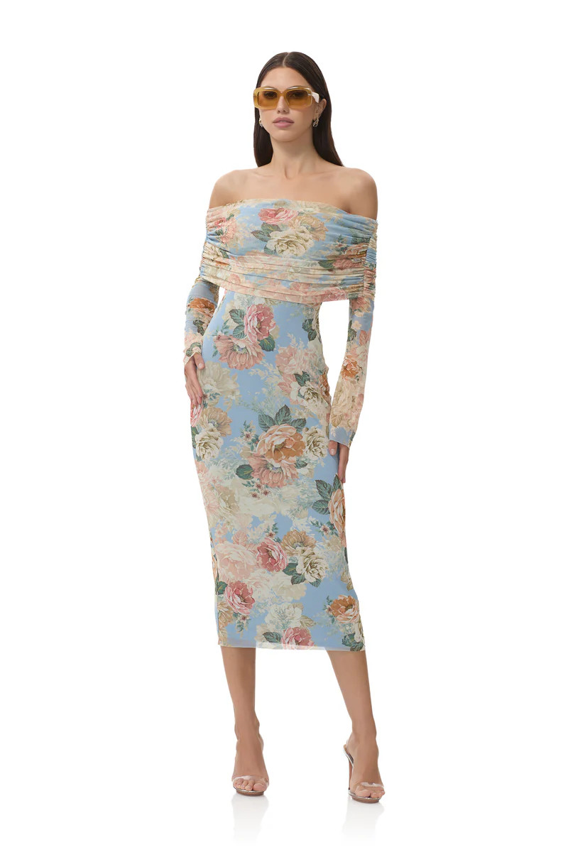 Cornelia Dress - Soft Slate Bloom | ShopAFRM