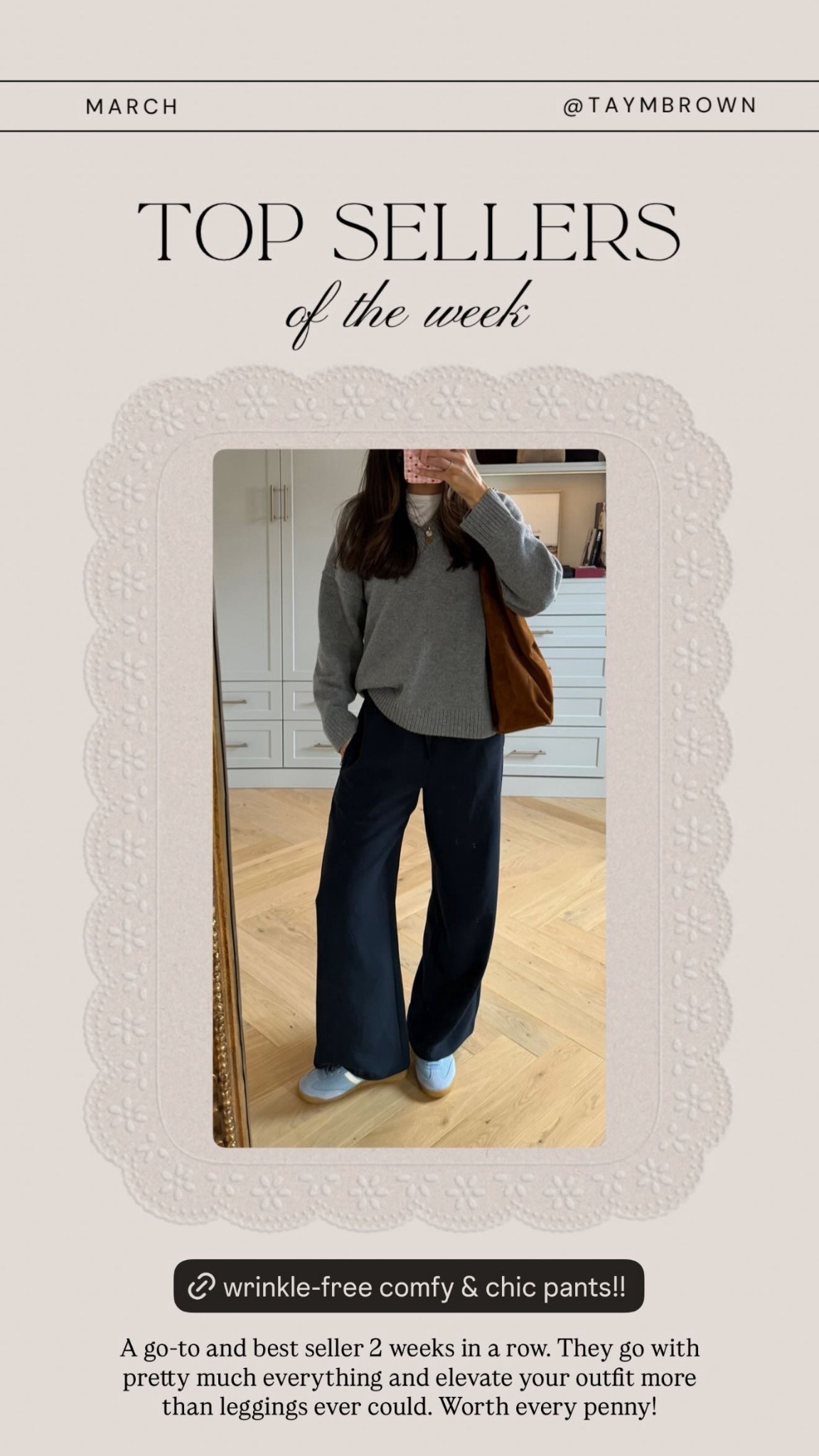 The chicest wrinkle-free pants to wear year round 🙌🏼 True to size (wearing a S regular) I’m 5’7” 

#LTKgrwm #LTKootd #LTKmomlife