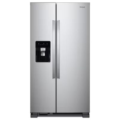 Whirlpool  24.6-cu ft Side-by-Side Refrigerator with Ice Maker (Fingerprint Resistant Stainless ... | Lowe's