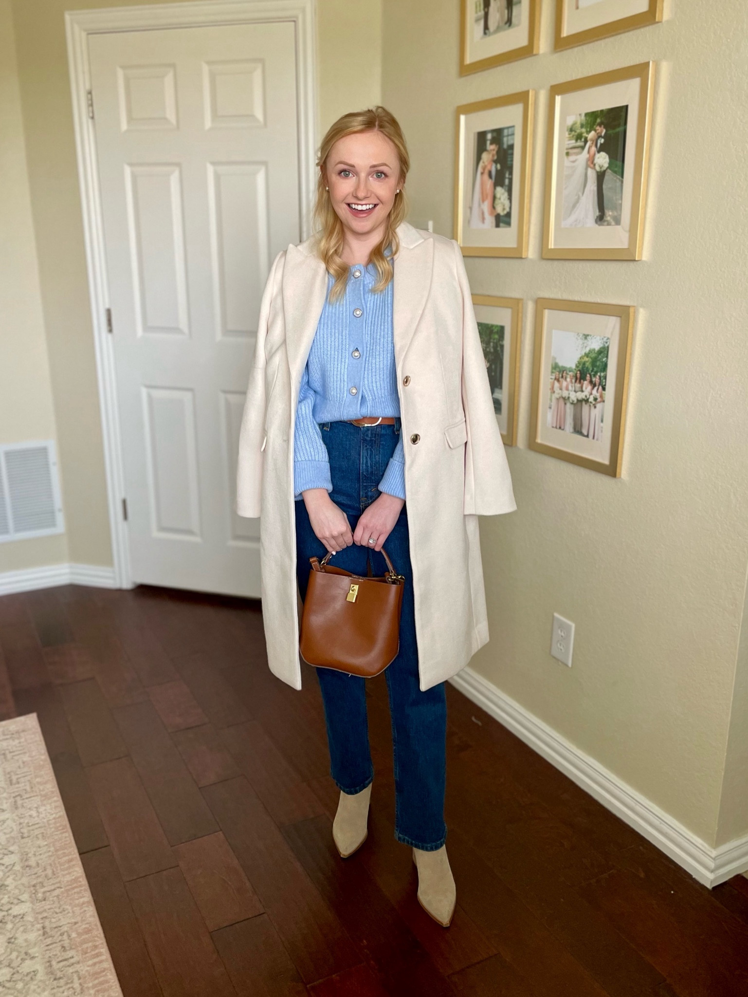XS in cardigan, XSP in coat and 26S in jeans | winter outfit, white coat, winter coat, cool coat, straight denim, dark denim, casual winter outfit, brunch outfit 

#LTKSeasonal #LTKsalealert #LTKstyletip