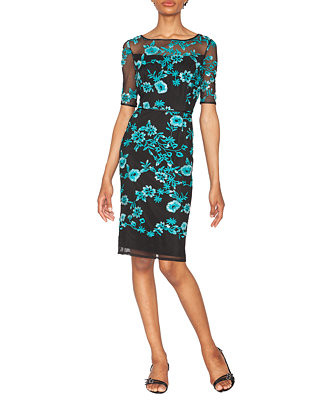 Women's Embroidered Illusion Dress | Macy's