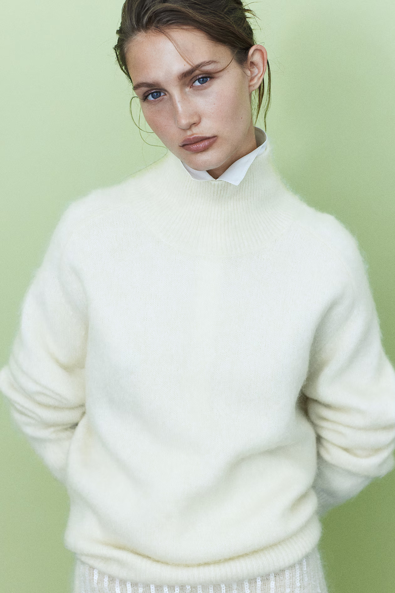 Mohair-blend turtleneck jumper - Cream - Ladies | H&M GB | H&M (UK, MY, IN, SG, PH, TW, HK)