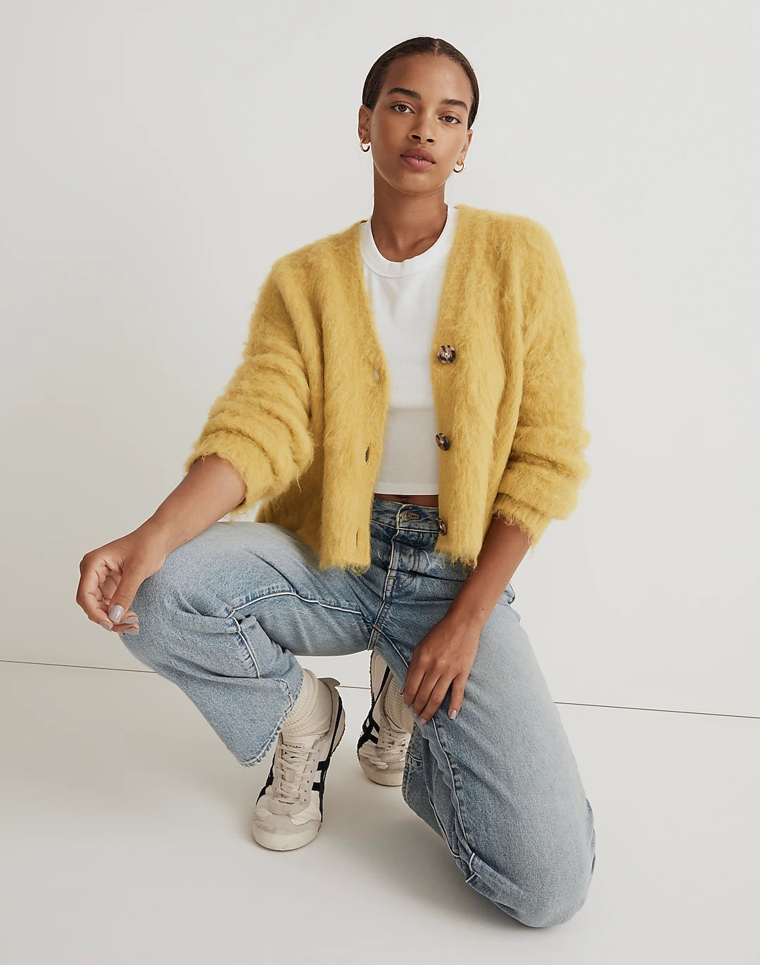 Brushed V-Neck Cardigan Sweater | Madewell