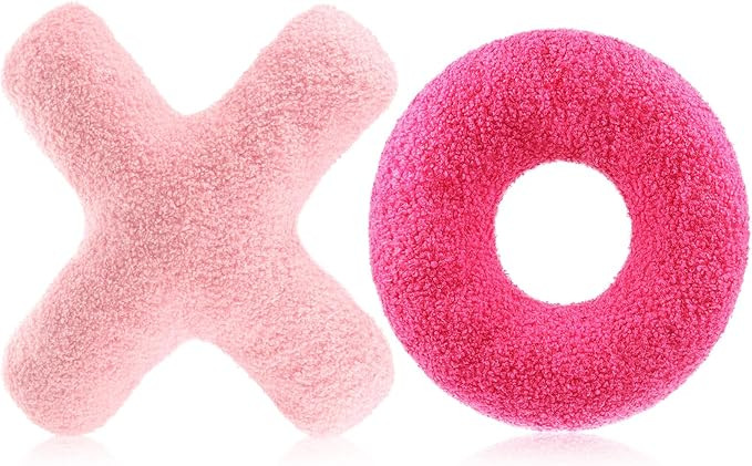 Muglunar 2 Pcs Valentine Pillow Cute XO Throw Pillow Plush Fuzzy Pink Cushion for Girly Friends C... | Amazon (US)