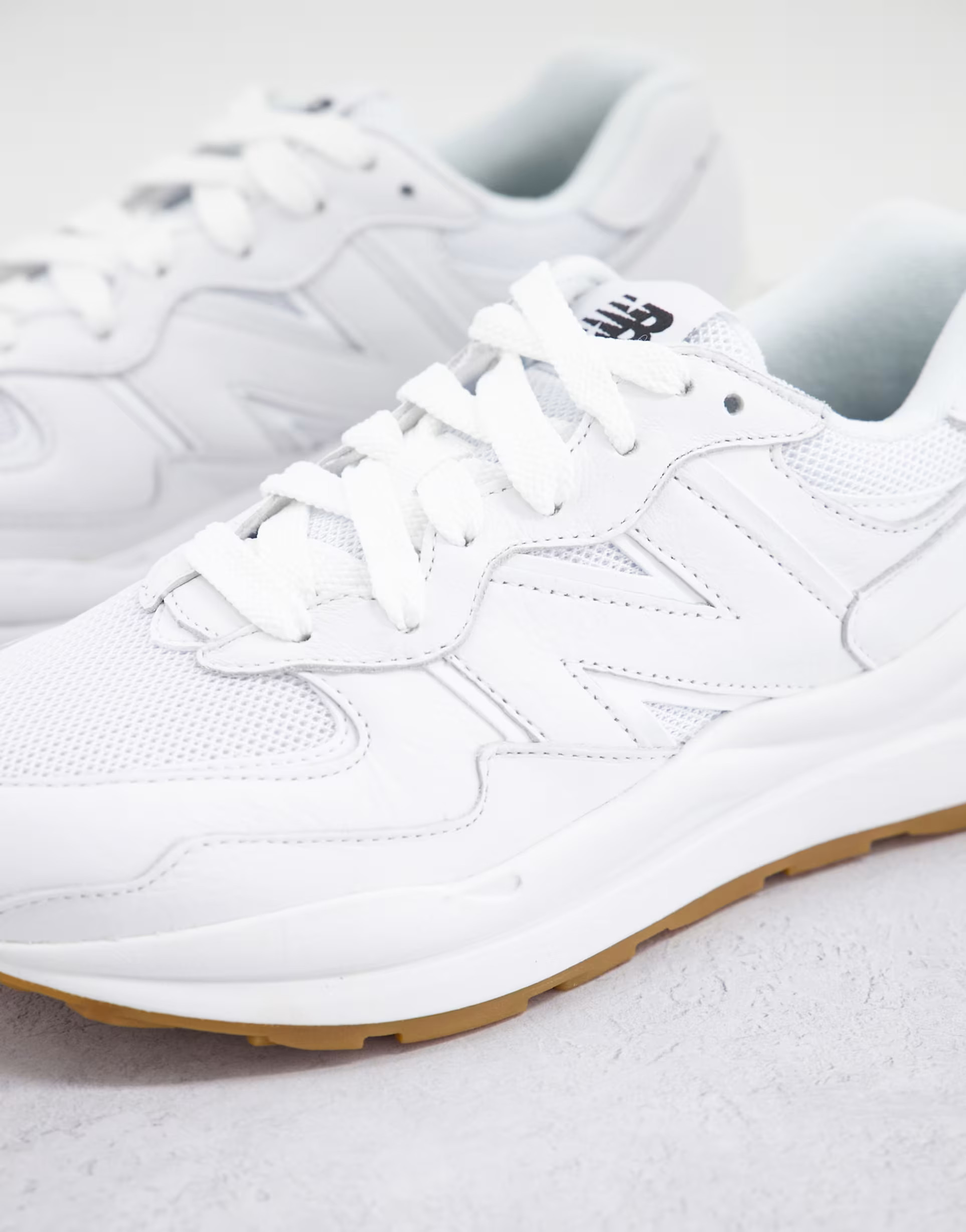 New Balance 57/40 leather sneakers in triple white | ASOS (Global)